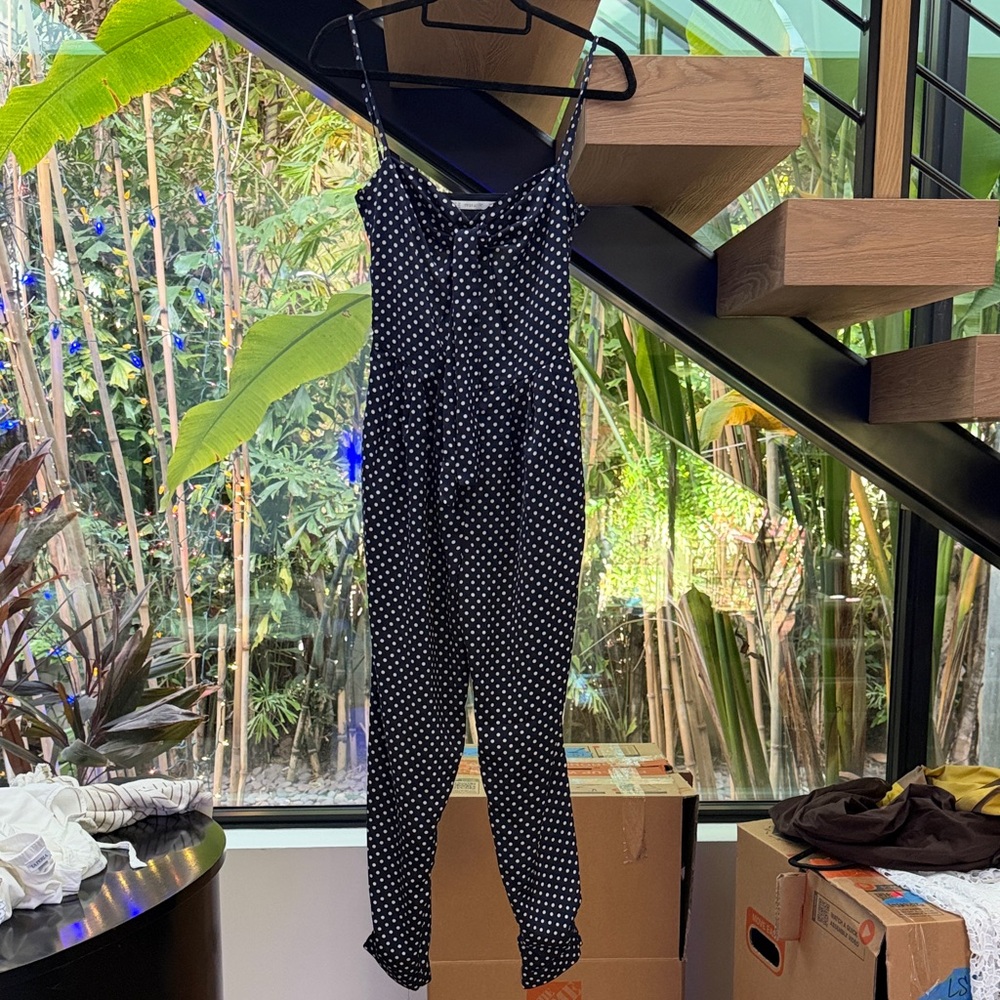 Polka Dot Jumpsuit - Black and White